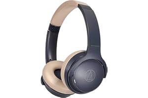 オーディオテクニカ ATH-S220BT NBG ワイヤレスヘッドホン bluetooth 最大60時間再生 急速充電 低遅延モード マルチポイント対応 薄型 国内正規品 ATH-S220BT NBG ネイビーベージュ