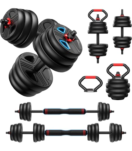 Amazon | PYKES PEAK 可変式 ダンベル 5kg 10kg 15kg 20kg 2個セット