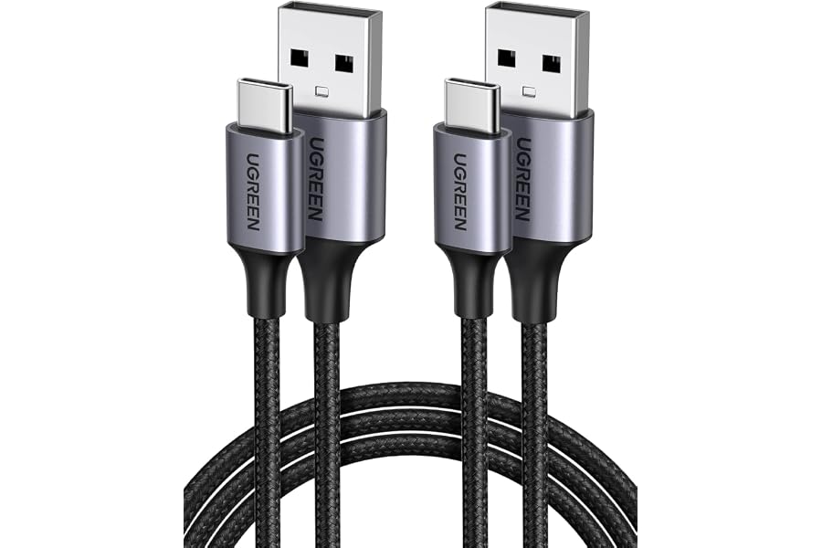 UGREEN USB A to USB C Cable [1M, 2-Pack], Nylon Braided Type C Cord | CarPlay & Android Auto, USB2.0 480Mbps Data Transfer Co