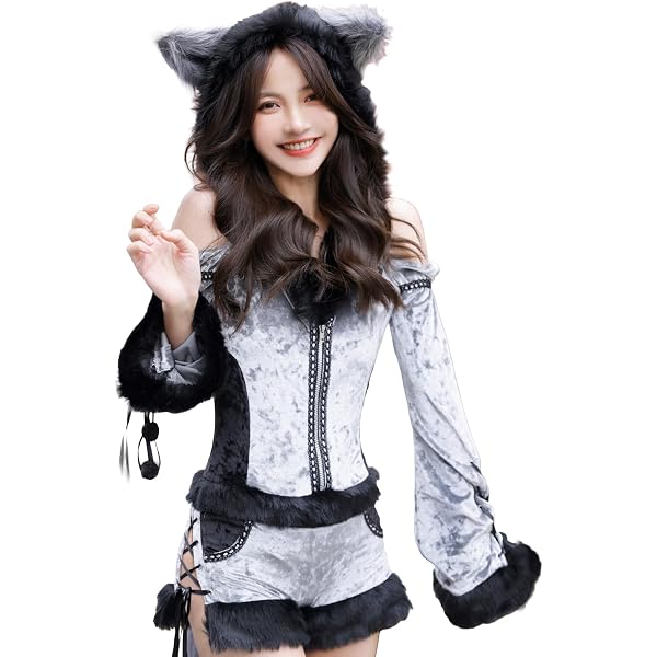Amazon.co.jp: [Malymoon] コスプレ アニマル 動物 ウルフ おおかみ 狼