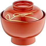 まえじゅう漆器 雑煮碗 結び 総洗朱 赤 伝統工芸 山中塗り 450ml 日本製 3T-419