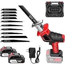 電動のこぎり 21V 充電式レシプロソー 無段変速 替刃8本 2個バッテリ Amazon | 電動のこぎり 21V充電式レシプロソー 充電 のこぎり 無
