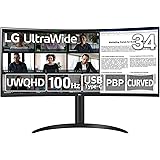 LG ウルトラワイドモニター 34WR55QC-B / 34インチ / UltraWide / 3440×1440 / 曲面 / 100Hｚ / FreeSync/アンチグレア / HDR10/ USB Type-C(PD65W) / Display