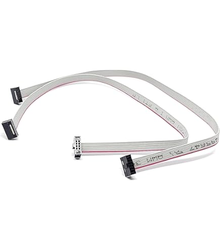 2-Pack 10cm 8-Pin Female To Female Ribbon Cables - 1.27mm Pitch IDC Connectors