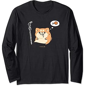 ボンレス犬とボンレス猫 はらぺこ ボンレス犬 長袖Tシャツ