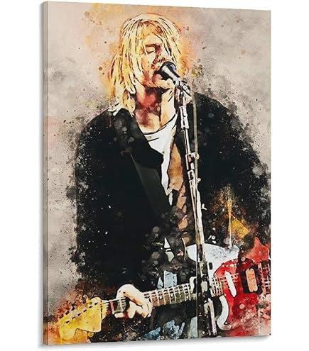 Amazon.co.jp: A4 額付き ポスター カートコバーン Kurt Cobain