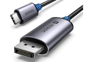 UGREEN 8K@60Hz Unidirectional USB C to DisplayPort 1.4 Cable 1M 4K 240Hz Type C Thunderbolt 4/3 to Dp Cord 32.4Gbps Compatible with iPhone 16/15, MacBook Pro/Air, iPad, Mac Mini, Galaxy, XPS