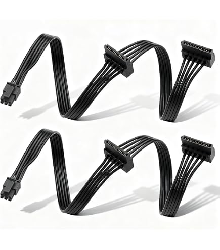 Amazon.co.jp: SinLoon 2本 ATX ミニ4ピン to デュアルSATA 15ピン