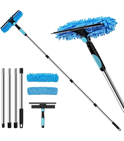 Amazon｜水切りワイパー スクイジ ガラスワイパー延長棒付き130 cm