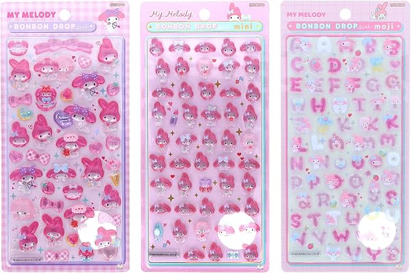 サンリオ(SANRIO) ボンボンドロップシール マイメロディ 3種類セット (レギュラー、ミニ、もじ) 166782