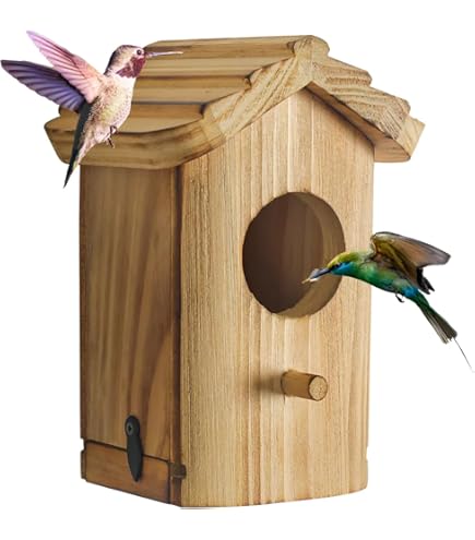 Amazon.co.jp: Tuyiutm 屋外の巣箱、天然の木製の巣箱キット、わら編み