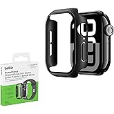 Belkin Apple Watch S10 42mm用 フルカバーバンパー保護ケース 硬度9H 耐スクラッチ加工 抗菌 簡単取付 薄さ0.33mm ブラック OWA002fqBK