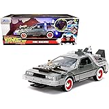 バック・トゥー・ザ・フューチャー パート3 ジェイダトイズ メタルズ 1/24 スケール ダイキャストカー タイムマシン デロリアン with ライトアップ / BACK TO THE FUTURE PART III JADA TOYS DIE CA