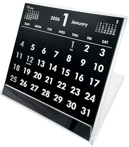 Amazon | ポストカードサイズ卓上カレンダー（ブラック&ホワイト