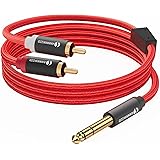 ANNNWZZD RCA 変換6.35ケーブル6.35mm to 2RCAケーブルステレオケーブル二股サウンド、アンプ、エレキギター、電子キーボード用 2m