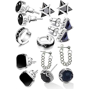 ZESSICA (ゼシカ) ピアス メンズ 両耳 人気 『ゼリムシリーズ』 ブランド 厳選7種 スタッドピアス ブラック…