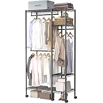 Amazon｜BreeRainz ハンガーラック 頑丈 ワードローブ 2段 大
