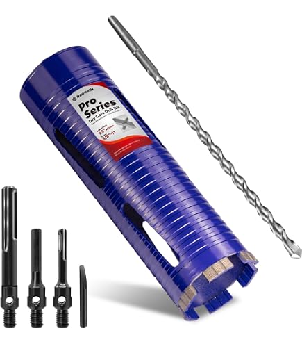 DaduoRi 2-1/2" Pro Core Drill Bit Kit With SDS Plus Water Injection Adapter – 14" Depth, Laser-Welded Wet Core Bit For Concrete With Rebar, Brick & Masonry (Includes Hose Kit)