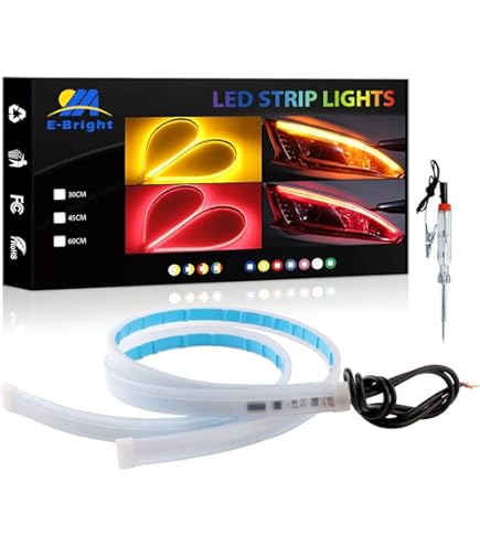 LED シーケンシャル 流れる ウインカー LEDデイライト 12V ブルー/アンバー 防水 DD123