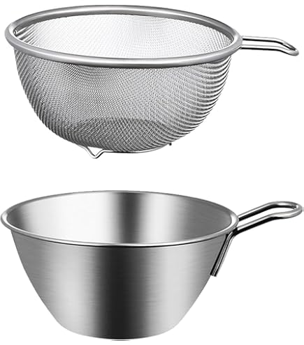 ステンレス製ボウル・ザルセット (ボール直径48cm) Amazon.co.jp: Doveja4個組ザルとボールザルセット ステンレス