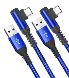 USB Type C ケーブル L字【2M/2本セット】急速充電 タイプc ケーブル【PD&QC3.0対応 急速充電】 type-c けーぶる usb c けーぶる iPhone 17 16 15 Plus Pro Max，Samsung Galaxy S26/S25/S24/S23/Note20/10その他Android USB-C機器対応-ブルー