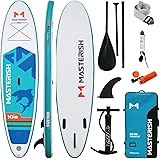 MASTERISH Paddle Board Inflatable Stand-Up Paddleboards with SUP Accessories Including Adjustable Paddle,Backpack,Leash,and H