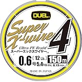 DUEL (デュエル) PEライン 釣り糸 スーパーエックスワイヤー4 【 ライン 釣りライン 釣具 高強度 高感度 】 0.6号~2.0号 5色/イエローマーキング