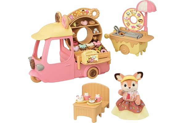 シルバニアファミリー ゆうえんち おみせやさん 【 おとどけ！おいしいドーナツワゴン 】 ミ-93 STマーク認証 3歳以上 おもちゃ ドールハウス Sylvanian Families エポック社 EPOCH