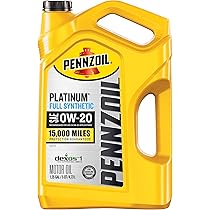 Amazon | Pennzoil Platinum フルシンセティック 0W-20 モーターオイル
