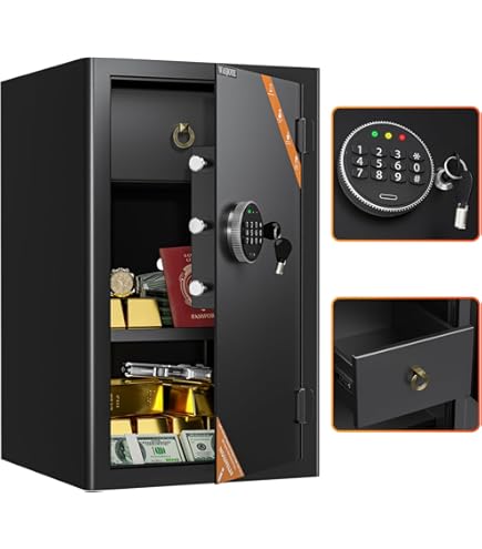 Amazon.co.jp: WASJOYE 耐火金庫 指紋認証式 火災対策可 A4ファイルに