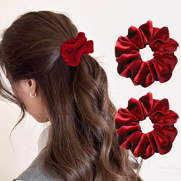 シュシュ  ヘアゴム  グラデーションレッド Amazon | Amazing Harmony シュシュ レッド 赤い【優雅に魅せる