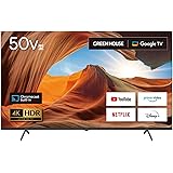 グリーンハウス(Green House) 50インチ スマートテレビ(Google TV) 4K 3波ダブルチューナー GH-GTV50A-BK