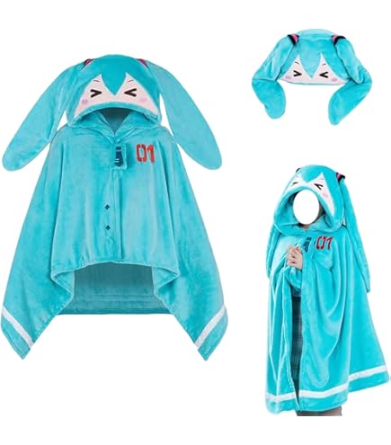 Amazon｜初音ミクエアコンブランケット，ブランケット フード付き