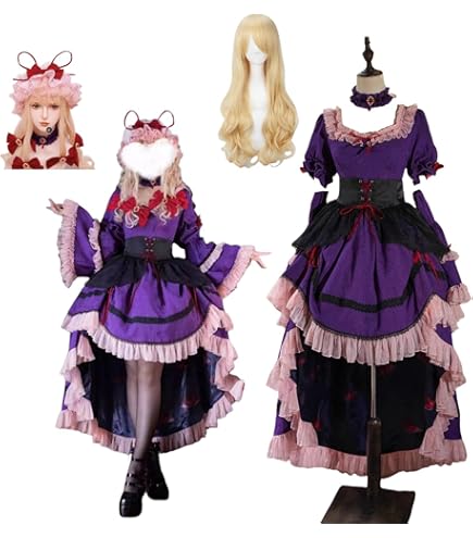 Amazon.co.jp: 東方 八雲紫 東方妖々夢 コスプレ衣装 ウィッグ付き