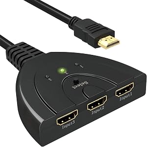 HDMI切替器、Vilcome HDMI分配器/セレクター 3入力1出力 1080p/3D対応(メス→オス) 電源不要…