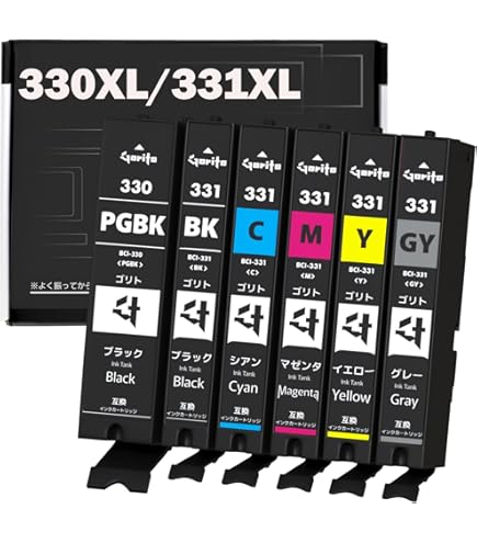Amazon.co.jp: 【Gorito公式】BCI-330XL / 331XL 互換インク 5色セット