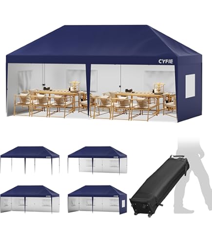 Amazon | CYFIE タープテント 3mx6m サイドシート6枚付き ワンタッチ式