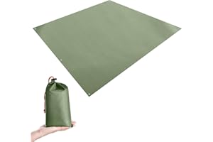 TRIWONDER タープ グランドシート 防水軽量 マルチシート たーぷテント 天幕 テントシート キャンプ アウトドア ブルーシート フットプリント フライシート 収納袋付き (グリーン)