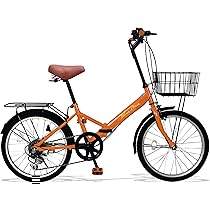 ノーパンクタイヤ 折りたたみ自転車 20インチ カゴ付き
