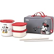 Amazon｜サーモス 保温弁当箱 約0.6合 ディズニー ブラックレッド DBQ