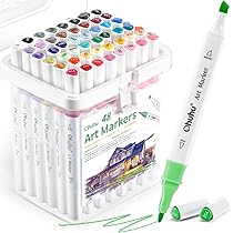 Amazon | Ohuhu イラストマーカー 47色48本 プロ 初心者 太細両端 三角