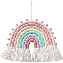 Garybank Wooden Rainbow Shelf With 4 Hooks - Boho Wall Rack For Girls Room, Bedroom, Classroom Decor - View #7