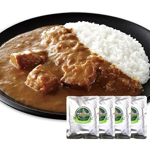 Amazon 限定 北国の かみふらの 豚 を 贅沢 に使ったオリジナルカレー 4食 セット 中辛 北国からの贈り物