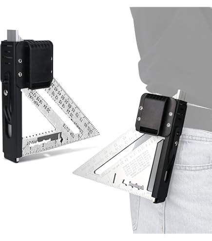 SquareMaster Pro | Square Holder - Clip-On Rafter Square Holster For Tool Belt - Great For Carpenters, Framing, Woodworking - Spring Steel Belt Clipâ - View #4
