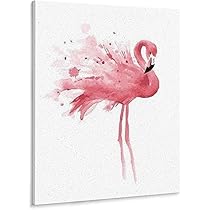 Amazon | 水彩画のフラミンゴ 数字油絵 動物イラスト 数字キット