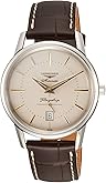 Longines L4.795.4.78.2 Men's Flagship Heritage Automatic Watch, Brown, Dial Color - Cream, watch automatic,heritage,reprint