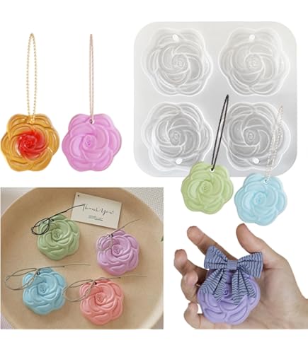 穴あき 薔薇一輪 レジンチャーム（穴あき 薔薇一輪 レジンチャーム 