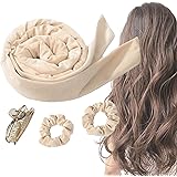 PUREAMBER カーラー 巻き髪 寝ながら hair curler ヒートレスヘアカーラー ヘアアレンジグッズ (Beige)