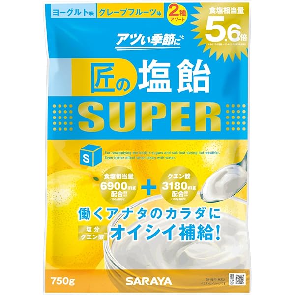 Amazon.co.jp: サラヤ 匠の塩飴 3種アソート (マスカット味・レモン味