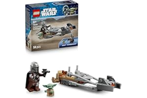 LEGO® Star Wars™ The Mandalorian & Grogu’s Speeder Bike™ 75436 Toy Building Set - Vehicle and 2 Star Wars Characters for Action Play - Small Toy for Kids, Boys, Girls and Any Fans Aged 6+